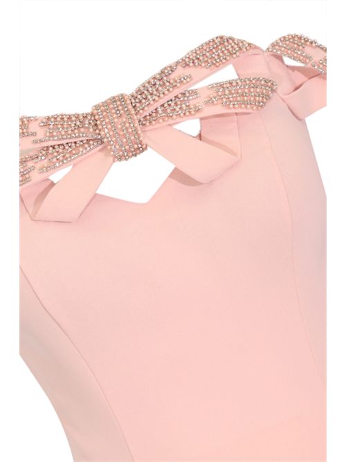 Abito 66669 in crepe con strass Ice Pink TARIK EDIZ | 66669ICE PINK